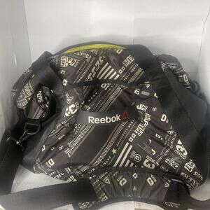 Vintage Official Reebok One Series Duffle Bag Black White Nylon Rare Print